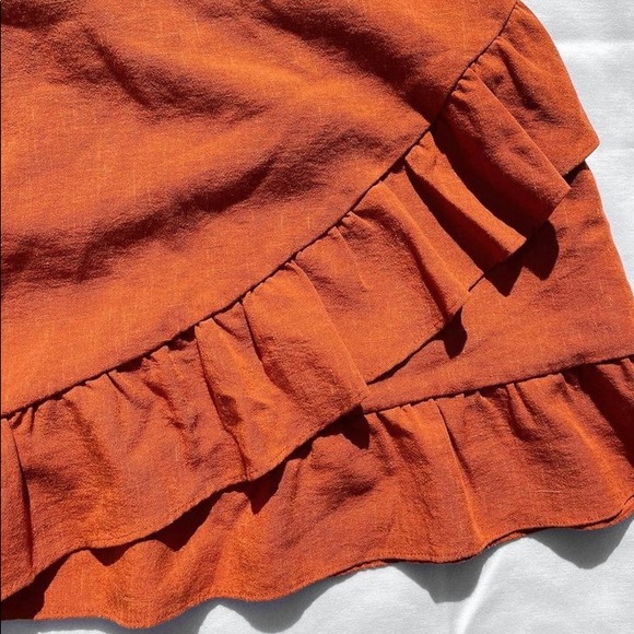 Rust Colored Express Ruffle Skirt - Picture 4 of 5